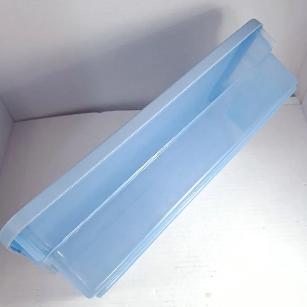 Vintage‎ Rubbermaid 0286 Storage Box Blue clear Container Plastic Snap Shut Lid